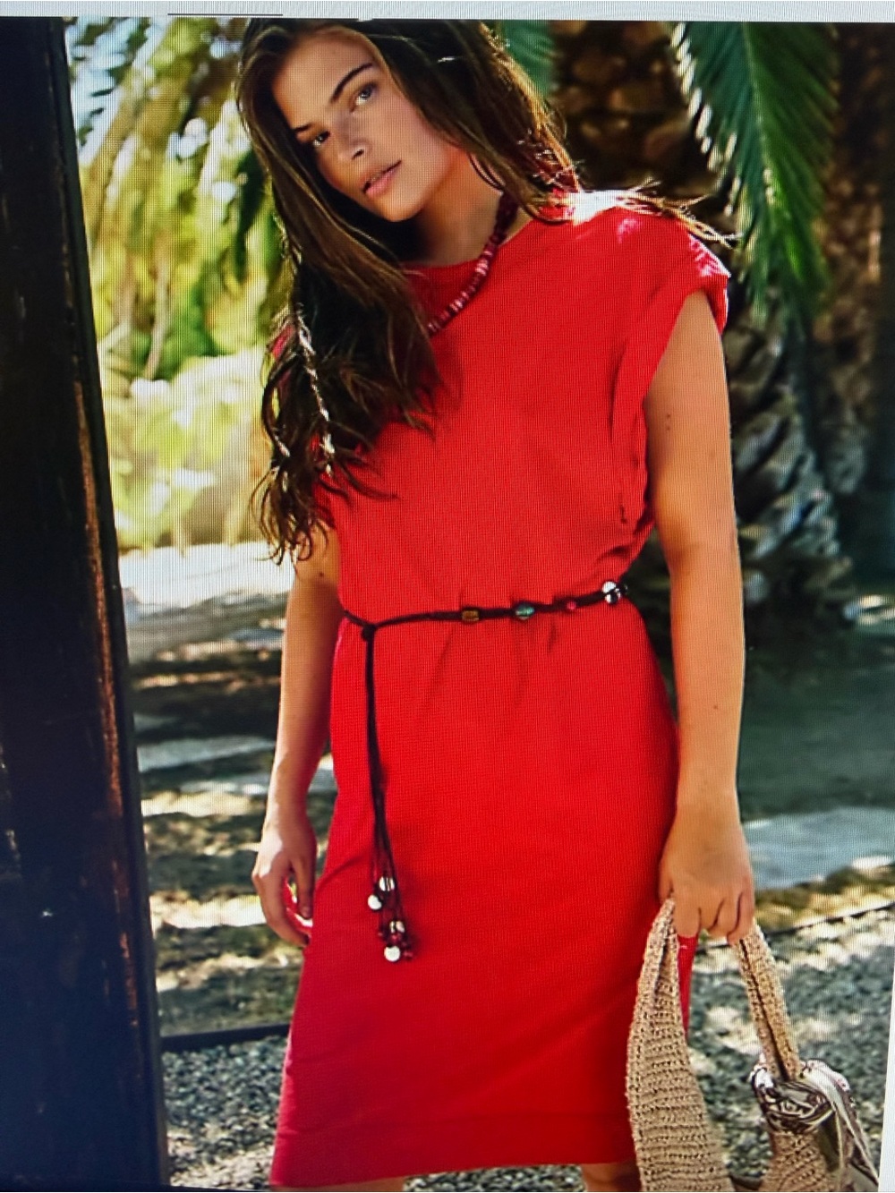 Free People Red Sleeveless Midi Dress